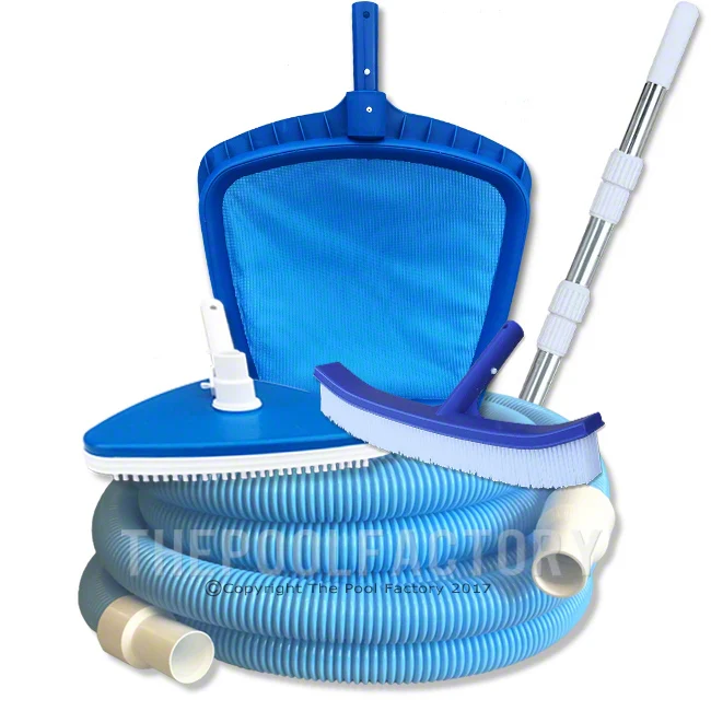 Deluxe Pool Cleaning Kit - 5 Piece with 45' Vacuum Hose Questions & Answers