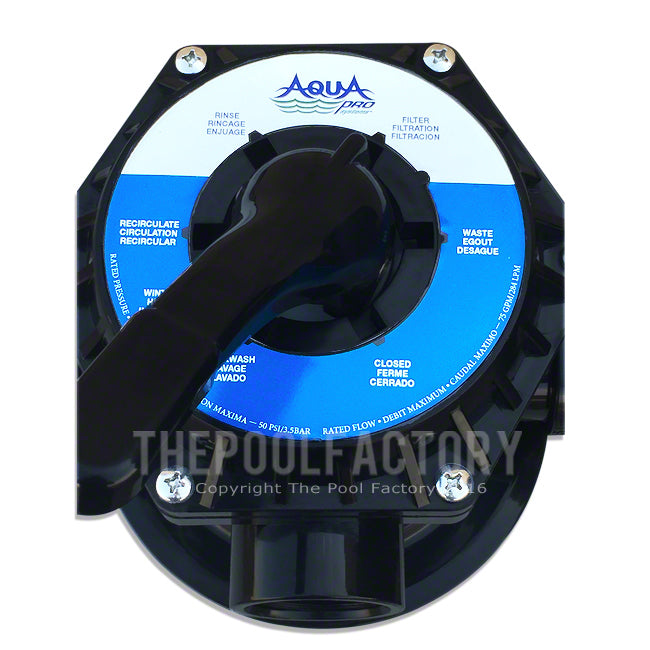 AquaPro 7 Way Top Mount Sand Filter Valve (Top view)